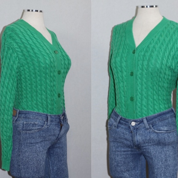 Jones New York Green Cable Knit Sweater - Picture 8 of 15